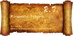 Ringwald Tiborc névjegykártya